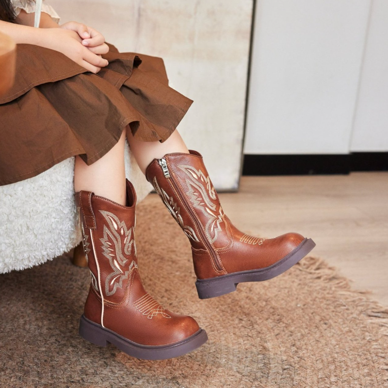 Children's Vintage Embroidered Cowboy Boots