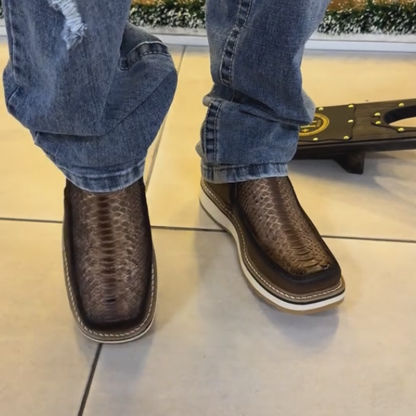 Desert Python Square-Toe Boots