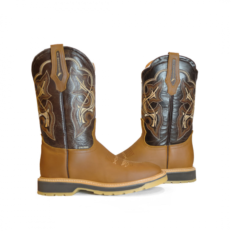 Brown Square Toe Cowboy Boots