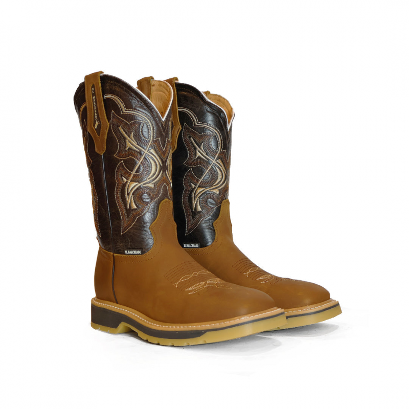 Brown Square Toe Cowboy Boots