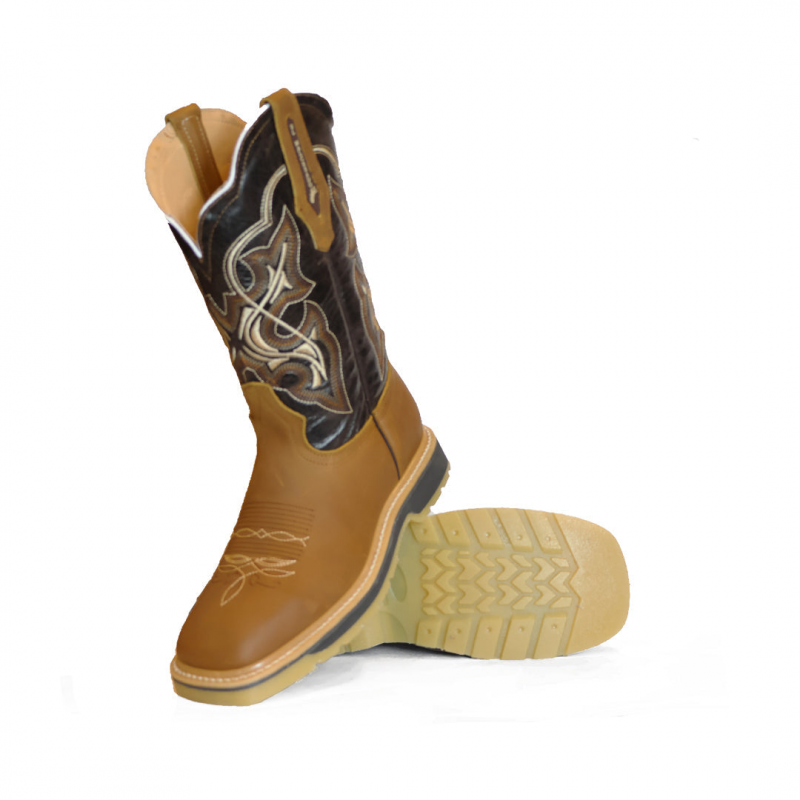 Brown Square Toe Cowboy Boots