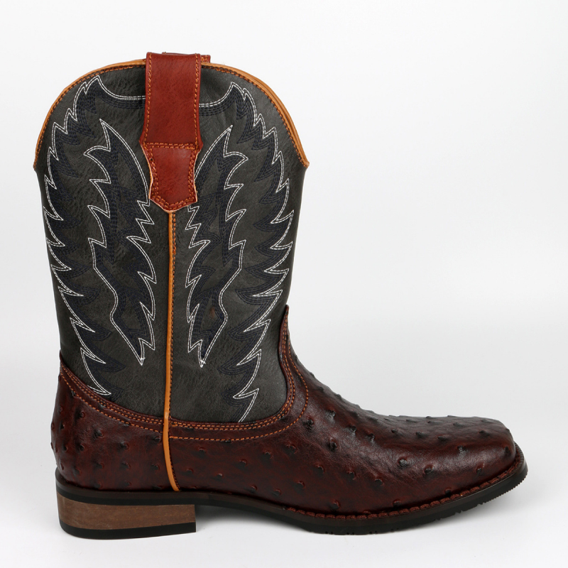 Men's Ostrich-Embossed Cowboy Boots