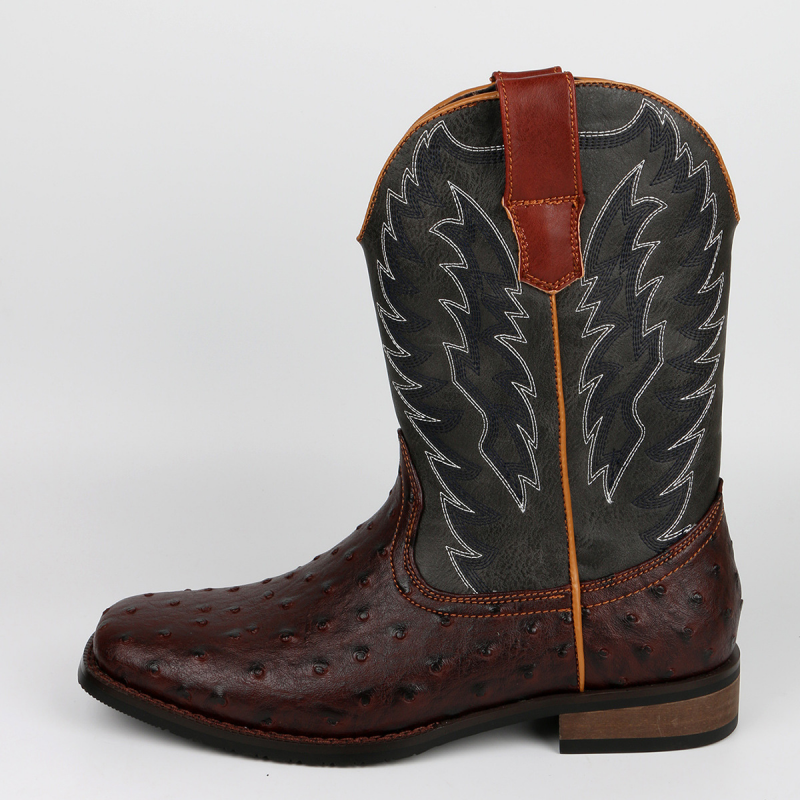 Men's Ostrich-Embossed Cowboy Boots