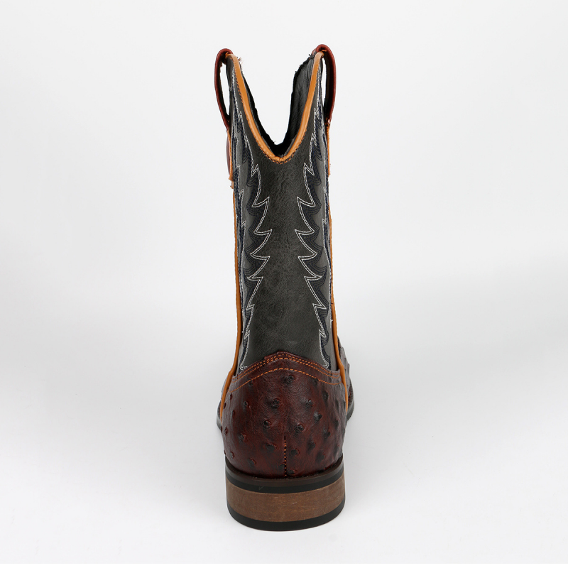 Men's Ostrich-Embossed Cowboy Boots