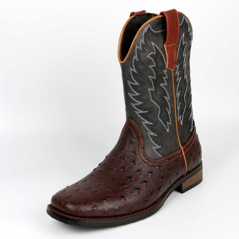 Men's Ostrich-Embossed Cowboy Boots