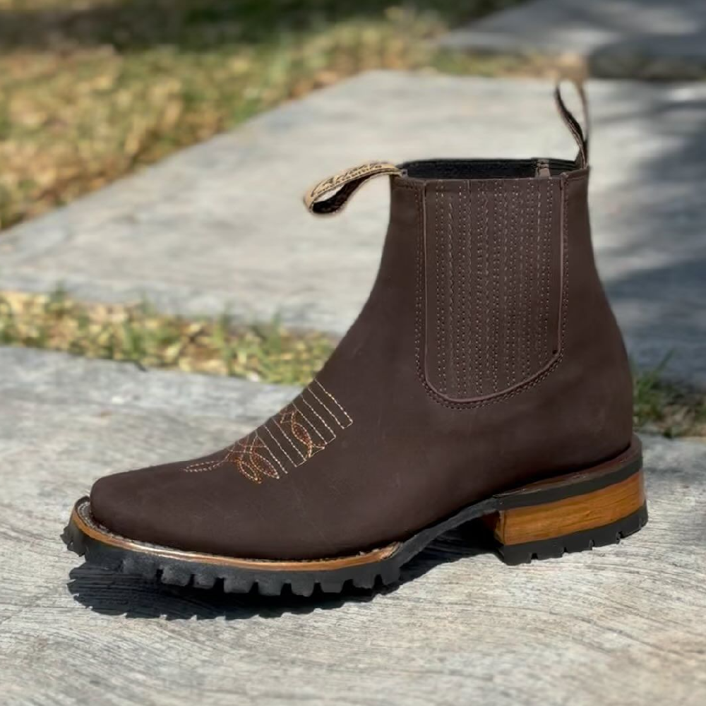 Last Day Promotion-Wild West-Coffee Leather Ankle Boots(Buy 2 Free Shipping️)