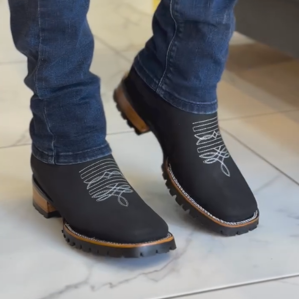 Last Day Promotion-Wild West-Coffee Leather Ankle Boots(Buy 2 Free Shipping️)