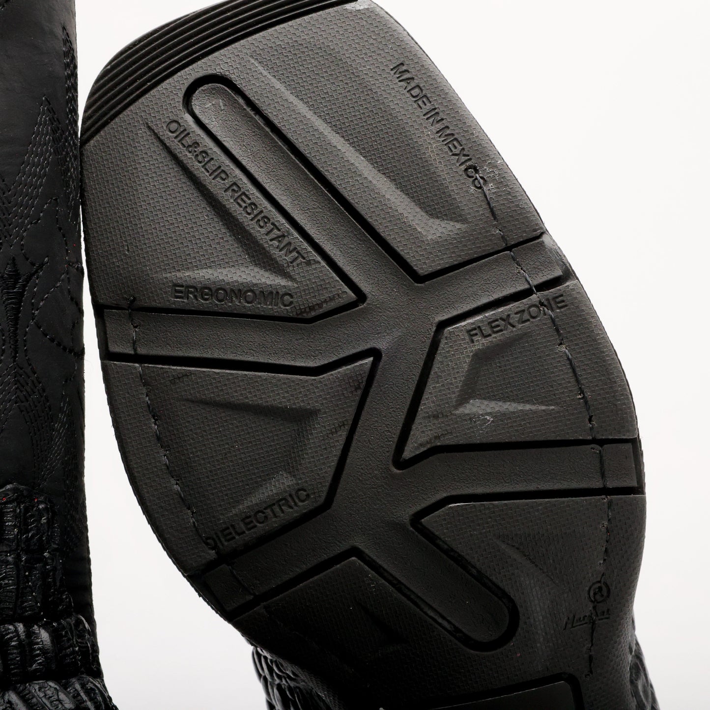 Black Caiman Hornback Leather Boots - 3D Sole Composite Toe