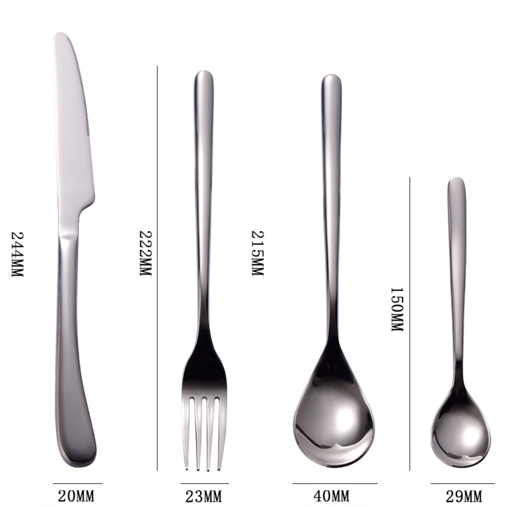 Service de couverts 4 pièces Moonlight Premium en acier inoxydable