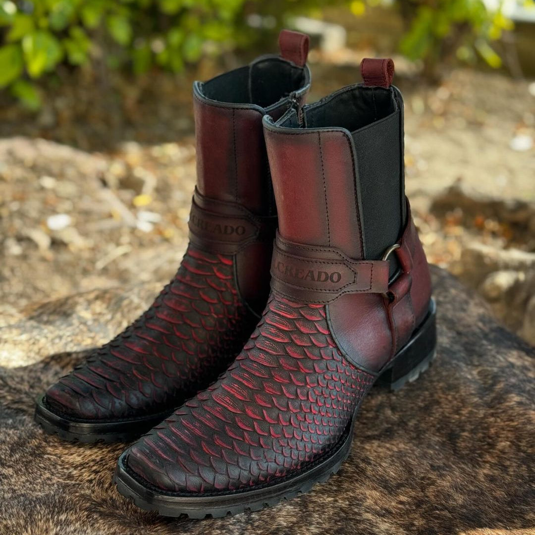 Alien Python Buckle Boots