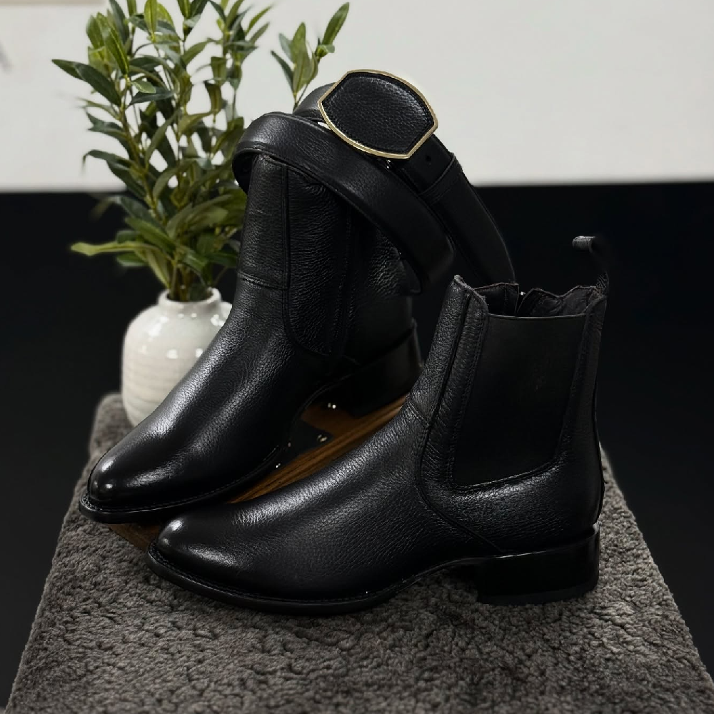 Elegant Brown Leather Chelsea Boots