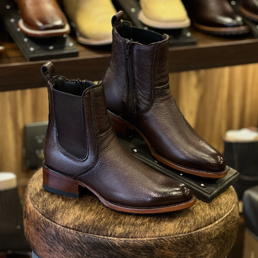 Elegant Brown Leather Chelsea Boots