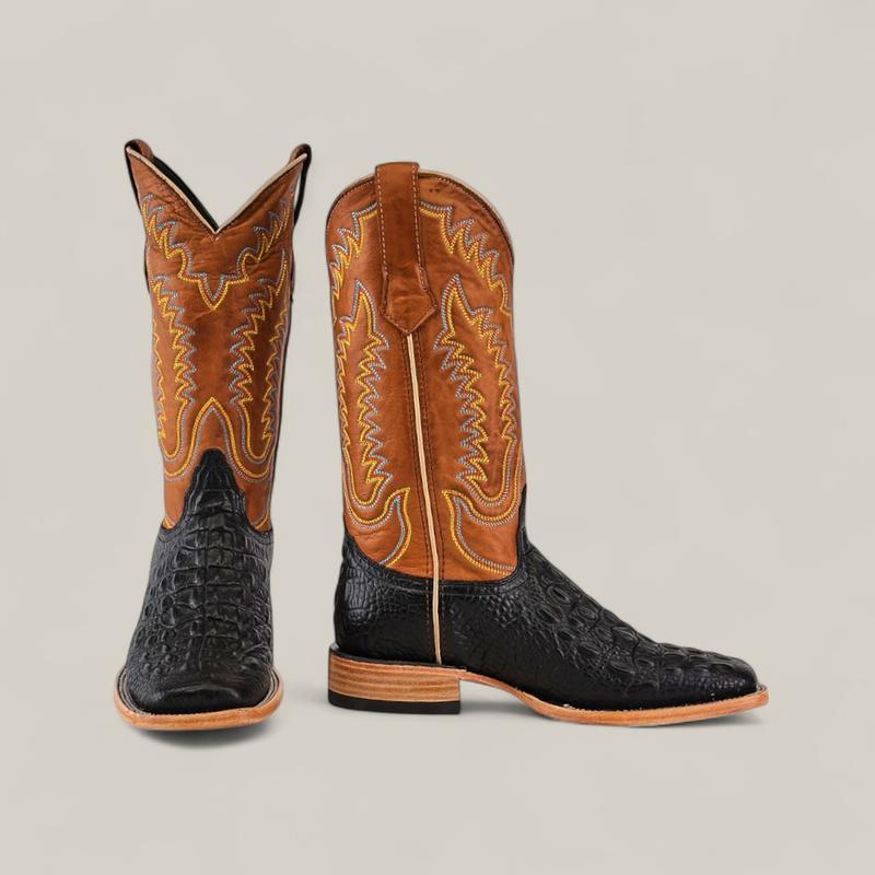 Black - Square Toe Mens Boots