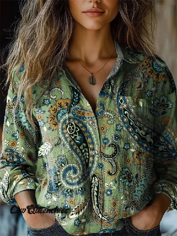 Women's Retro Western-style Floral Shirt