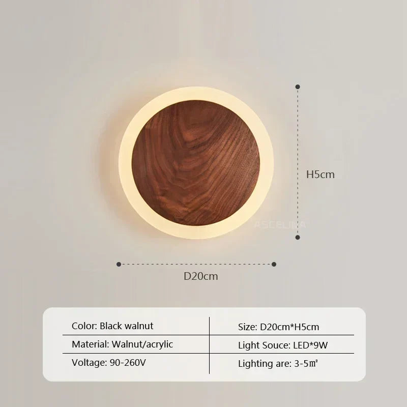 Tormod – Modern Walnut LED Wall Light