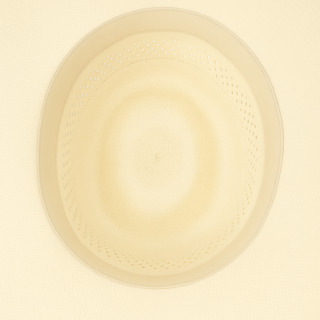 Beige Straw Cowboy Hat with Ventilated Crown