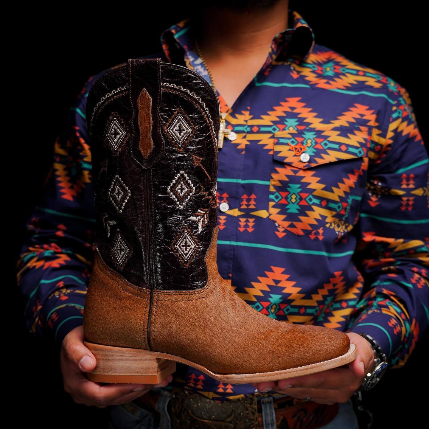 Brown Vintage Cowhide Boots