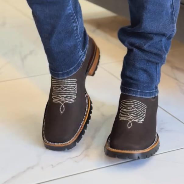 Last Day Promotion-Wild West-Coffee Leather Ankle Boots(Buy 2 Free Shipping️)
