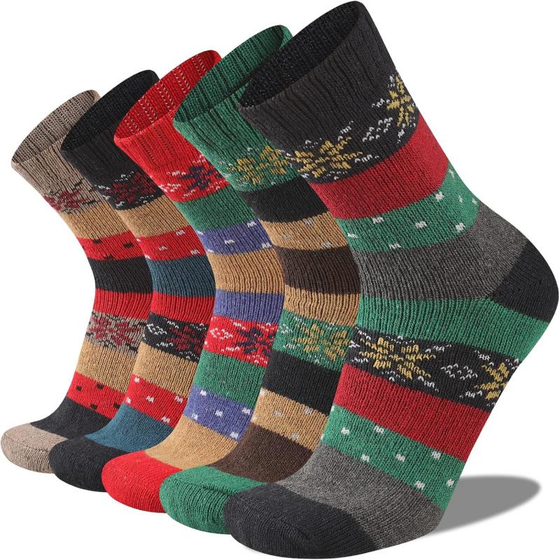 Mens Warm Wool Socks Thermal Winter Thick Crew Pattern (Mixed styles)