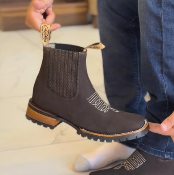 Last Day Promotion-Wild West-Coffee Leather Ankle Boots(Buy 2 Free Shipping️)