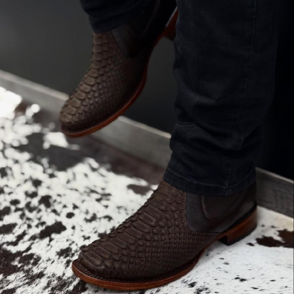 Exotic Retro Python Leather Boots