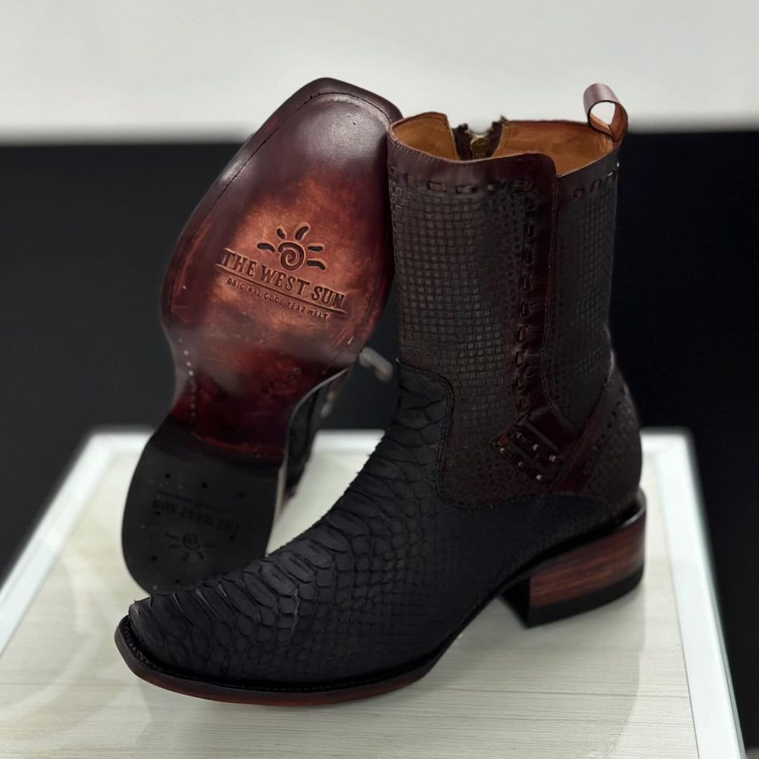 Italian Hand-sewn Python Leather Boots