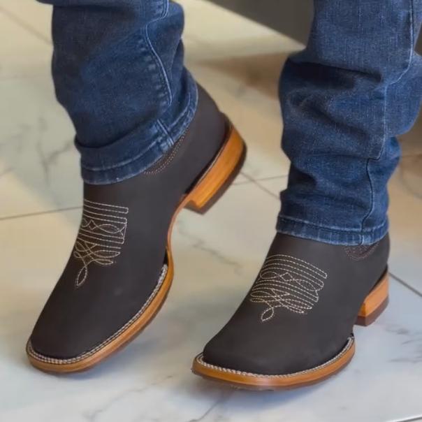 Last Day Promotion-Wild West-Coffee Leather Ankle Boots(Buy 2 Free Shipping️)