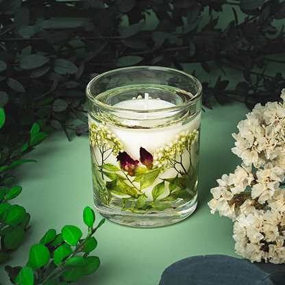 Éclat Botanique – Bougie en Cire de Soja aux Fleurs Séchées