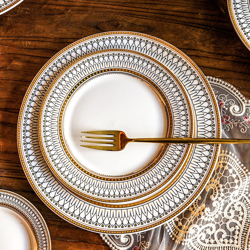 Assiette à dîner en céramique de luxe européenne