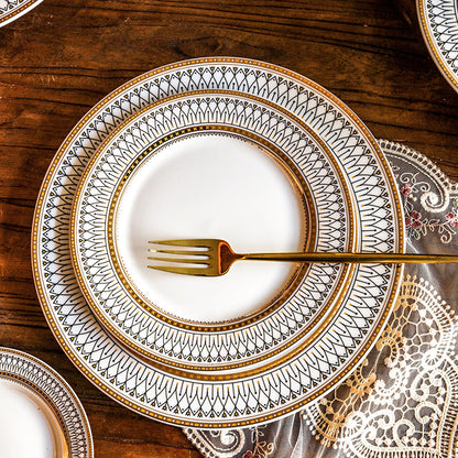 Assiette à dîner en céramique de luxe européenne