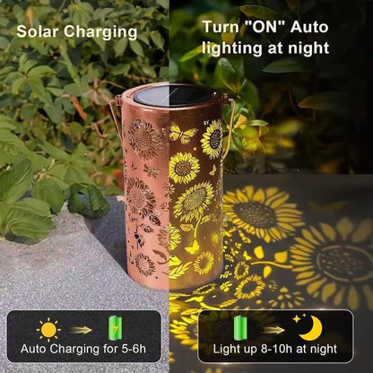 Colorful Solar Garden Lantern with Sunflower Lights