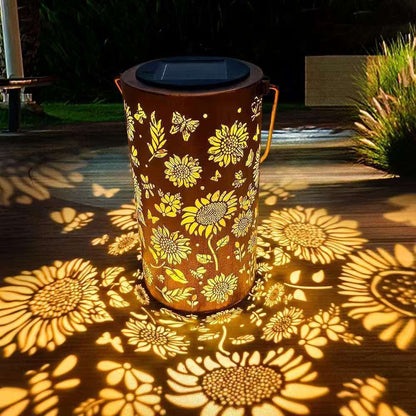 Colorful Solar Garden Lantern with Sunflower Lights