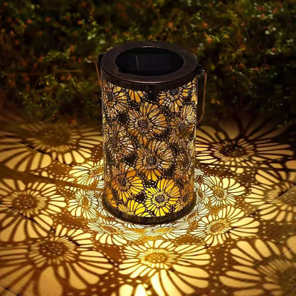 Colorful Solar Garden Lantern with Sunflower Lights