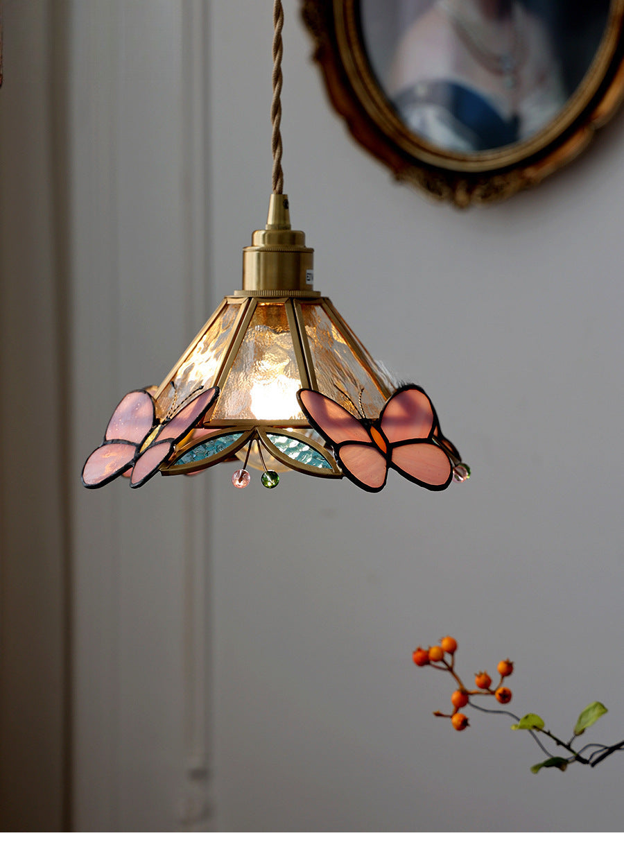 Vintage Butterfly Glass Chandelier