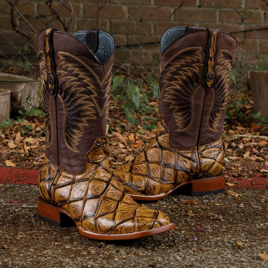 Print Pirarusu Orix Square Toe Boots