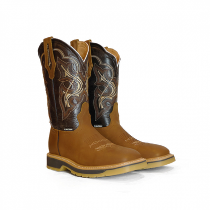 Brown Square Toe Cowboy Boots
