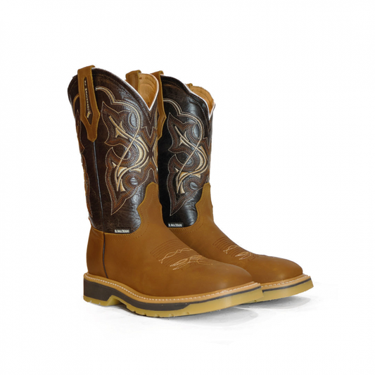Brown Square Toe Cowboy Boots