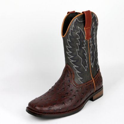Men's Ostrich-Embossed Cowboy Boots