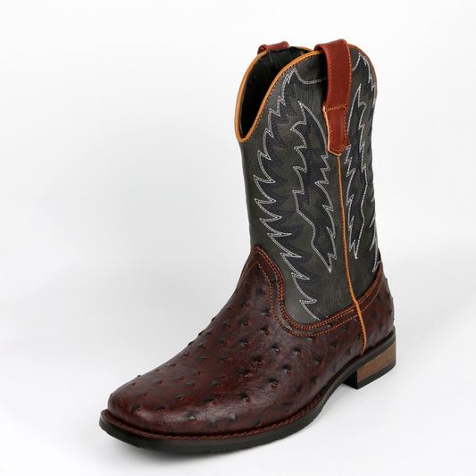 Men's Ostrich-Embossed Cowboy Boots