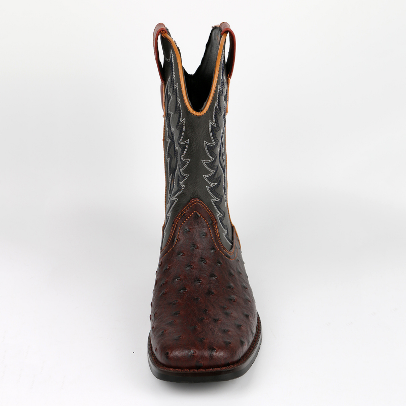 Men's Ostrich-Embossed Cowboy Boots