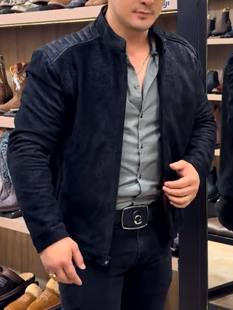 Black Denim Zip Jacket