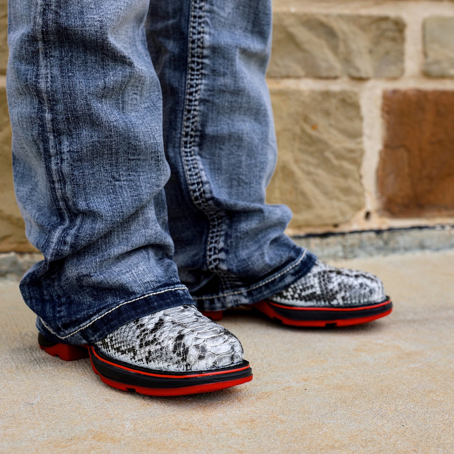 Natural Python Leather Boots - 3D Lightweight Sole Composite Toe