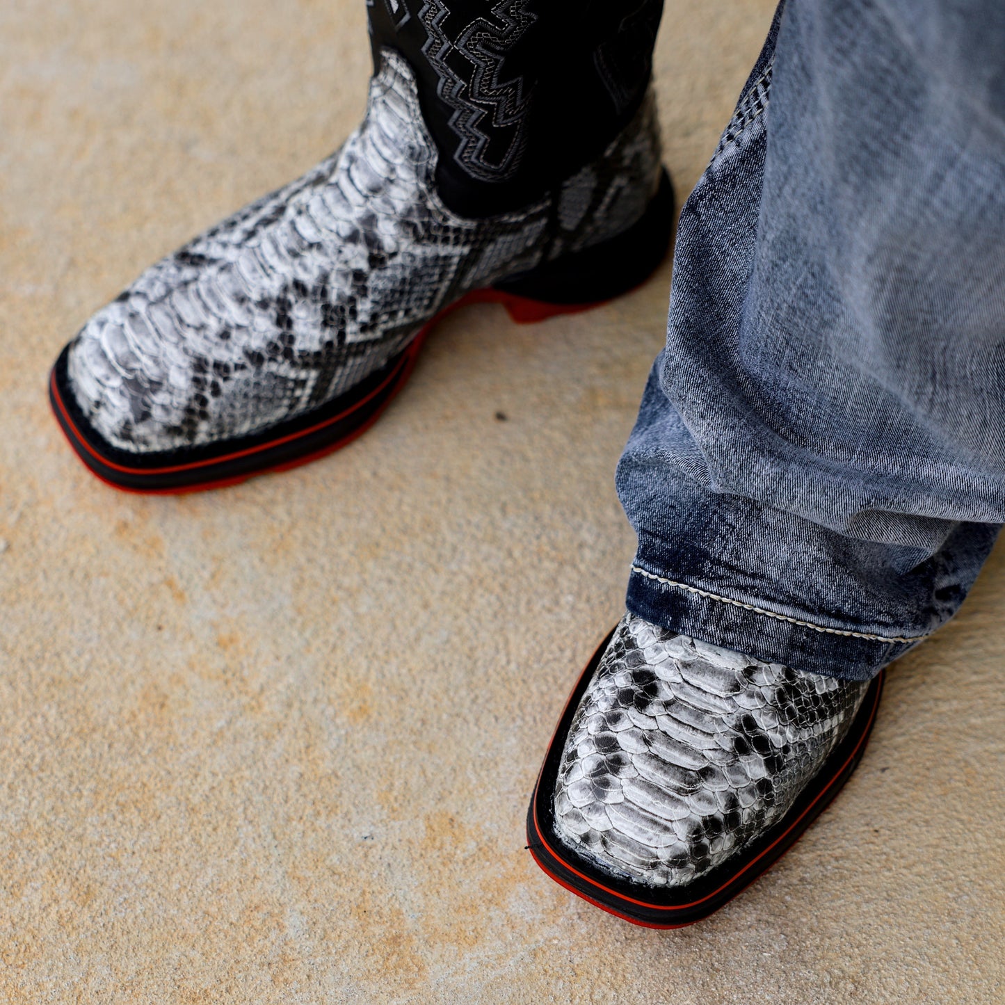 Natural Python Leather Boots - 3D Lightweight Sole Composite Toe