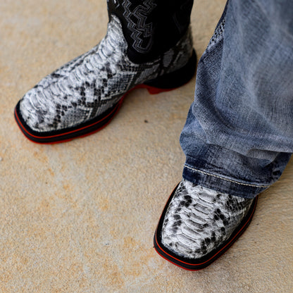 Natural Python Leather Boots - 3D Lightweight Sole Composite Toe