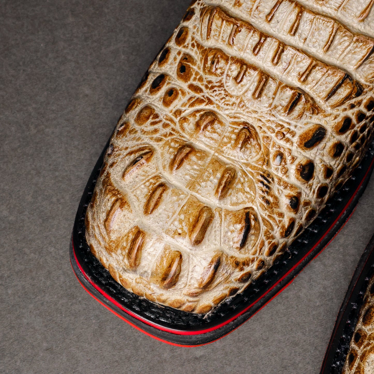Desert Two-Tone Caiman Belly Leather Boots - 3D Sole Composite Toe