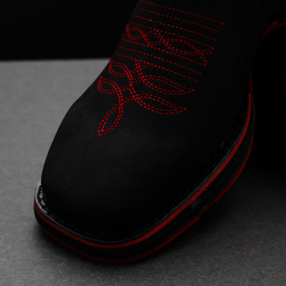 Black Nobuck Leather Botin - 3D Sole Composite Toe