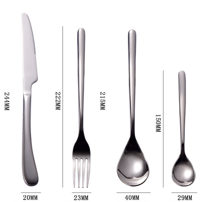 Service de couverts 4 pièces Moonlight Premium en acier inoxydable