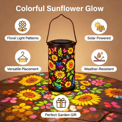 Colorful Solar Garden Lantern with Sunflower Lights