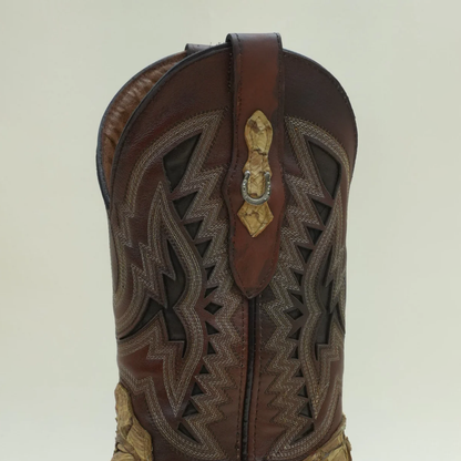 Exotic Fish Boots - Saddle - Square Toe