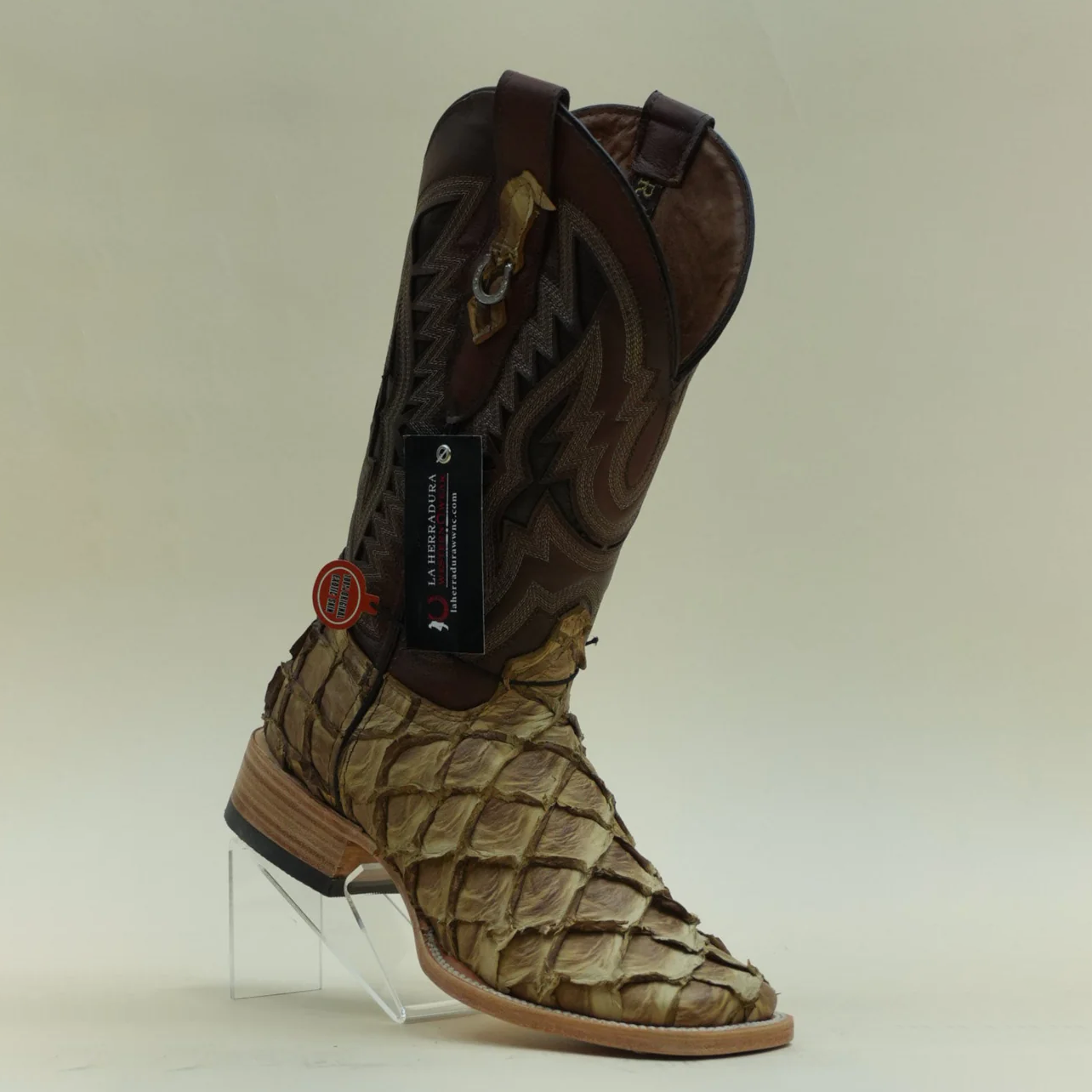 Exotic Fish Boots - Saddle - Square Toe